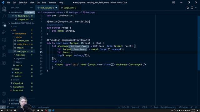 Handling Text-Field Events - Introduction to Yew.rs смотреть онлайн
