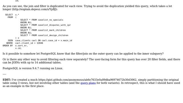 Databases: Filtering UNION ALL result is much slower than filtering each subquery (2 Solutions!!) смотреть онлайн