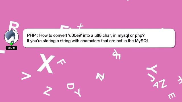 PHP : How to convert 'u00e9' into a utf8 char, in mysql or php? смотреть онлайн