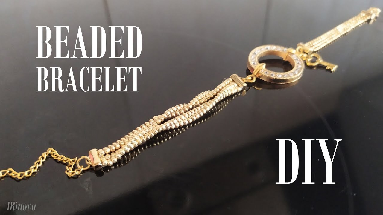 КАК СДЕЛАТЬ БРАСЛЕТ ИЗ БИСЕРА И БУСИНЫ _ BEADED BRACELET DIY смотреть онлайн