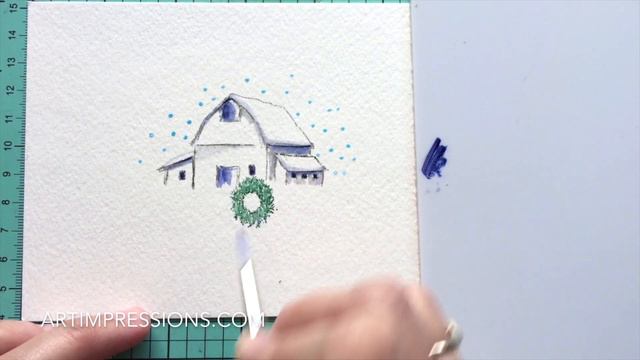 Ai Watercolor - Winter Barn