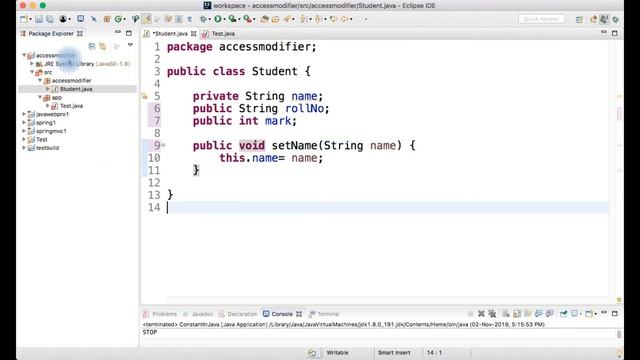 What is the use of the access modifier ? (Full Java Training in Malayalam) смотреть онлайн