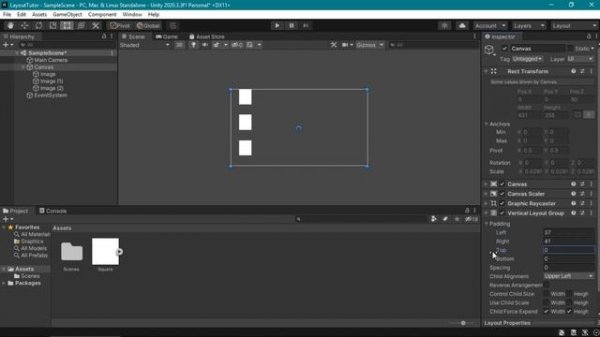 [UNITY] Layout компоненты. Урок 2. Horizontal Layout Group, Vertical Layout Group, Grid Layout Grou