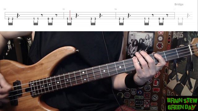 Brain Stew by Green Day - Bass Cover with Tabs Play-Along смотреть онлайн