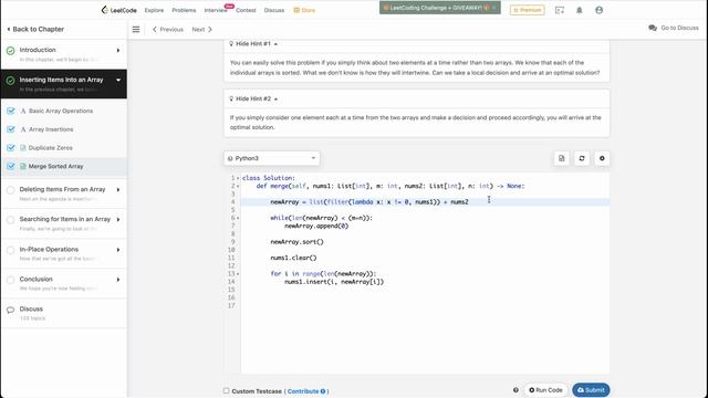 LeetCode - Merge Sorted Array смотреть онлайн