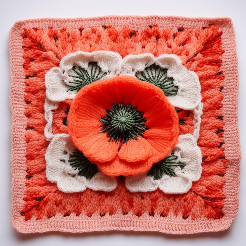 ВЯЗАНИЕ, КВАДРАТНЫЕ МОТИВЫ С ЦВЕТАМИ И ЛИСТЬЯМИ ОТ НЕЙРОСЕТИ. ПОДБОРКА №3. смотреть онлайн