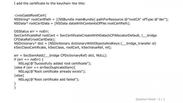 iOS : SSL Socket connection iOS