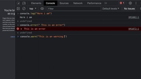 Console in Javascript