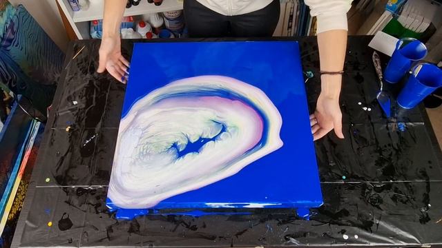#153 CLOUD POUR Galattica! Satin Enamel Fluid Art in Italiano смотреть онлайн