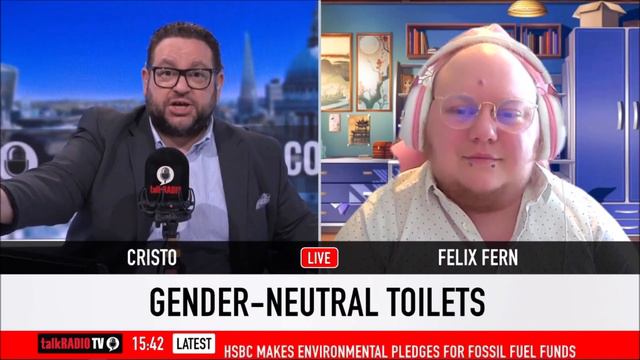 Felix Fern Speaks to talkRADIO's Cristo About Gender Neutral Toilets смотреть онлайн