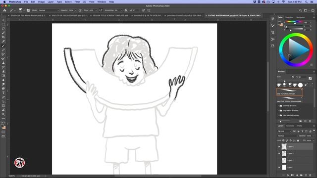 How to Draw Cartoon Adobe Photoshop 2020 | Speed Art Drawing Cartoon смотреть онлайн