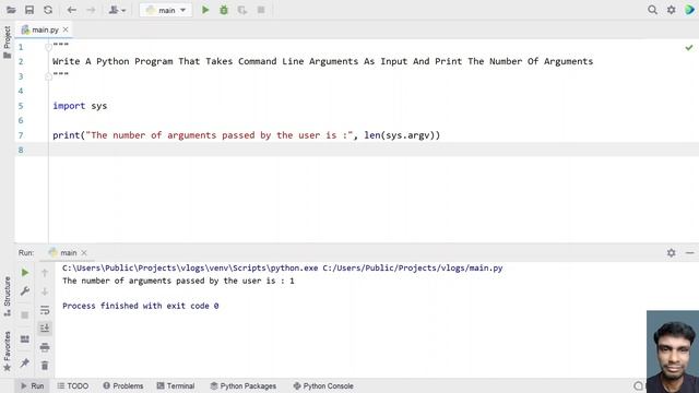 Write A Python Program That Takes Command Line Arguments As Input And Print The Number Of Arguments смотреть онлайн