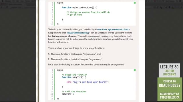 Custom Functions [#30] Code Dynamic Websites with PHP смотреть онлайн