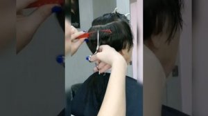 Короткая стрижка с прикрытым ушком и косой челкой ?