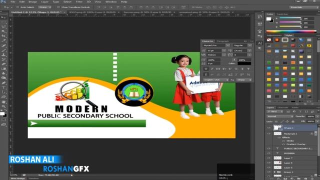 Make Professional School Flex/Banner Design | Adobe Photoshop CS6 | RoshanGFX смотреть онлайн