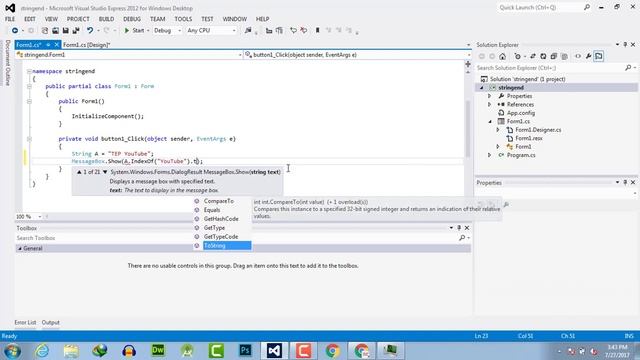How to use C# string IndexOf смотреть онлайн