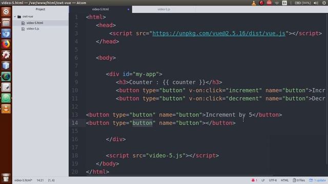 VueJs 2 Tutorial for beginners in HINDI | ENGLISH (#5) Event Handling in VueJs (Click, Double Click смотреть онлайн