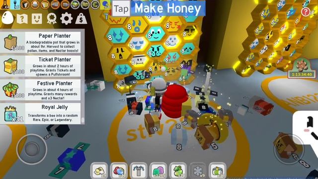 Я ОТКРЫВАЮ 44 КОРОЛЕВСКИХ ЖЕЛЕ | Bee Swarm Simulator смотреть онлайн