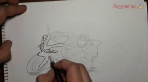 Как нарисовать СПОРТИВНЫЙ МОТОЦИКЛ "YAMAHA"