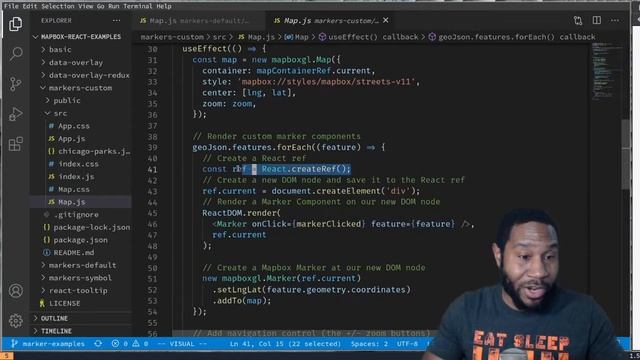Using Third-Party JS Libraries with React (Mapbox-GL-JS Map Markers) смотреть онлайн