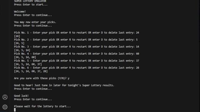 Text-Based Lottery Emulator in Python!!! смотреть онлайн