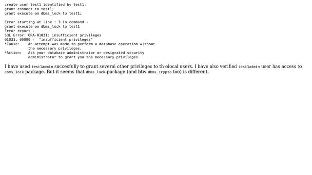 Databases: How to grant execution rights on DBMS packages to a PDB user? смотреть онлайн