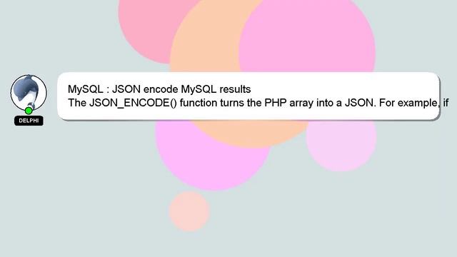 MySQL : JSON encode MySQL results смотреть онлайн