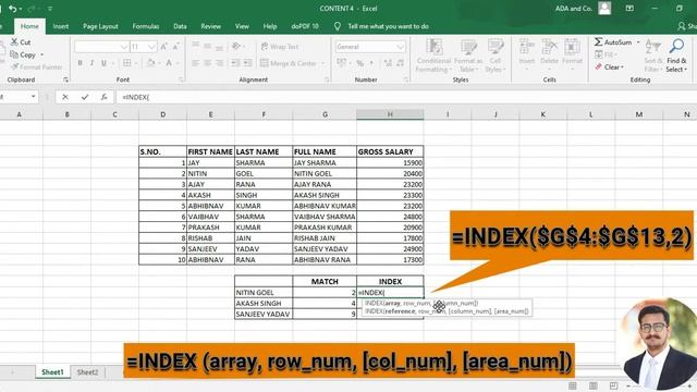How to use Index and Match formula in excel | Index function | Match function смотреть онлайн