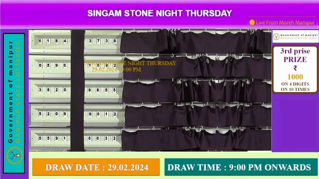 MANIPUR LOTTERY LIVE SINGAM NIGHT 09:00 PM 29/02/2024 MANIPUR STATE LOTTERY BTC LIVE смотреть онлайн