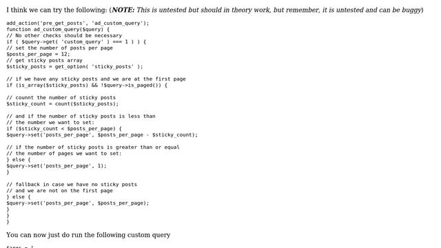 Wordpress: Include Sticky Posts in Page Post Count for custom query (2 Solutions!!) смотреть онлайн