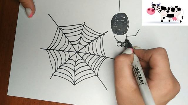 How to draw a spider - Cómo dibujar una araña - Как нарисовать паука смотреть онлайн