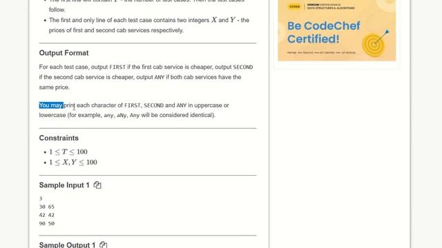 CodeChef Starters 33 Solution In C++ || The Cheaper Cab || Monthly Budget || Minimum Cars required смотреть онлайн