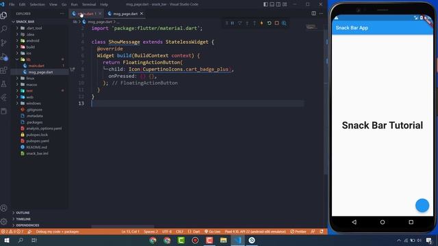 How To Use Snack Bar To Show Messages In Flutter - Flutter Tutorial смотреть онлайн