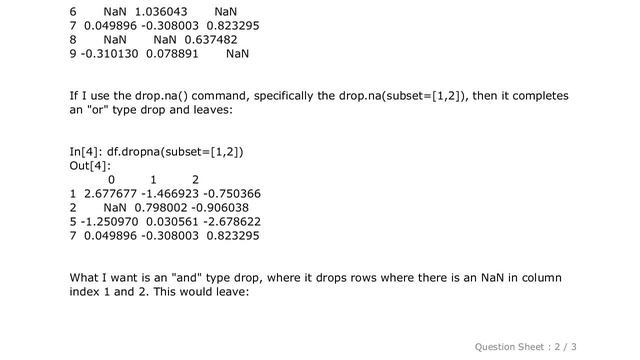 Pandas : Python - Drop row if two columns are NaN смотреть онлайн