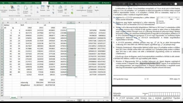2020. májusi emelt informatika érettségi (infma) - Korfa [Táblázatkezelés / excel] смотреть онлайн