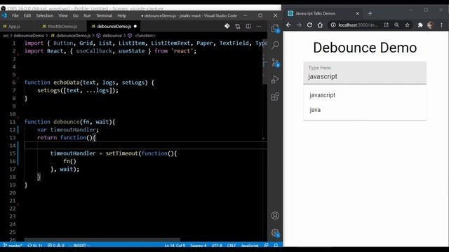 Debounce and Throttle using Javascript смотреть онлайн