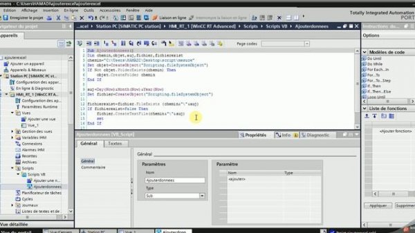 SCRIPT WinCC et Microsoft Excel