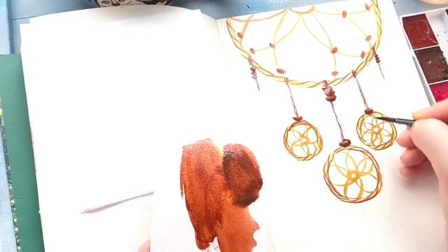 Очень ПРОСТОЙ и КРАСИВЫЙ рисунок!Быстрый скетч.Рисуем "ЛОВЕЦ СНОВ".Акварель для начинающих поэтапно смотреть онлайн