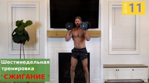 "Сжигание" | День 11: 30 минутная круговая тренировка с гантелями HIIT + ABS тренировка