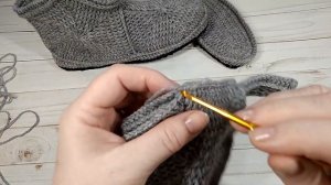 Мужские тапочки крючком на войлочной стельке Сrochet slippers