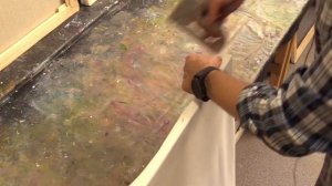 Простой способ натяжки холста. Натягиваем холст вилкой. The easy way to pull the canvas