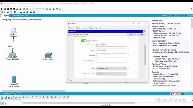 Configuring 3504 WLAN Controller in Cisco Packet Tracer смотреть онлайн
