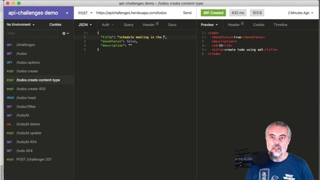 API Testing Challenge 21 - How To - POST todos to create a todo with JSON смотреть онлайн