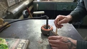Пропитка обмоток мотор колеса,эпоксидкой.
