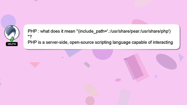 PHP : what does it mean "(include_path='.:/usr/share/pear:/usr/share/php')"? смотреть онлайн