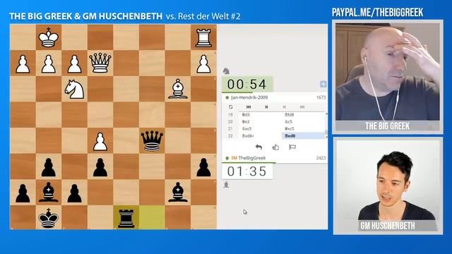 GM Huschenbeth & The Big Greek vs. Rest der Welt #2 auf lichess.org [DE] смотреть онлайн