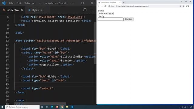 HTML Formulare (4) Select & Datalist, HTML Tutorial deutsch Teil 47 смотреть онлайн