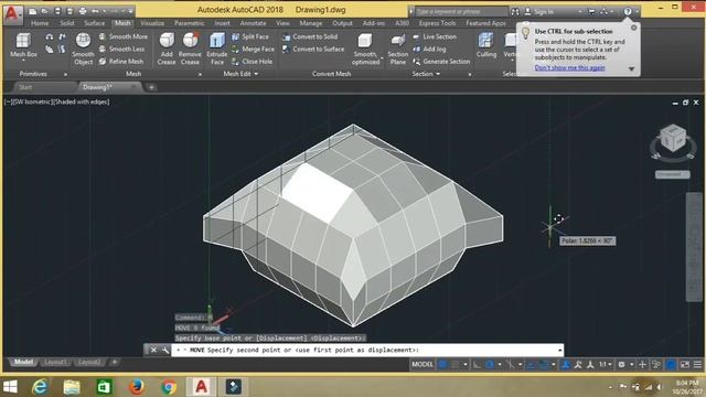 Making 3d Cushion in AutoCAD 2018 смотреть онлайн
