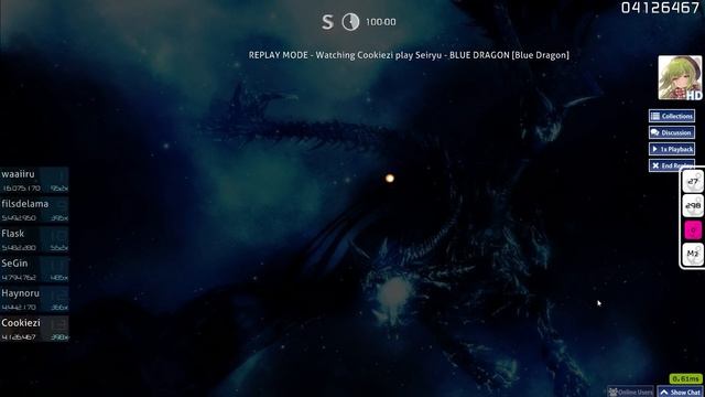 Cookiezi | Seiryu - BLUE DRAGON [Blue Dragon] +HD SS 100% смотреть онлайн