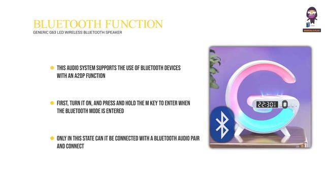 CUBE G63 LED Wireless Bluetooth Speaker Instruction Manual смотреть онлайн